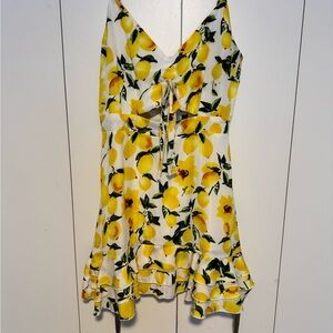 Boohoo Lemon Pattern Dress
